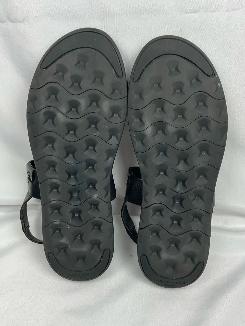 Cole Haan ZERØGRAND Sandals Meritt Black Leather Double Band Slingback Sz 10